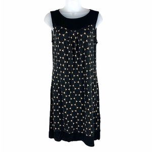 Montego Black Tan Geometric Dress Size 6